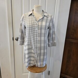 Soft Surroundings Plaid Button-Up Top